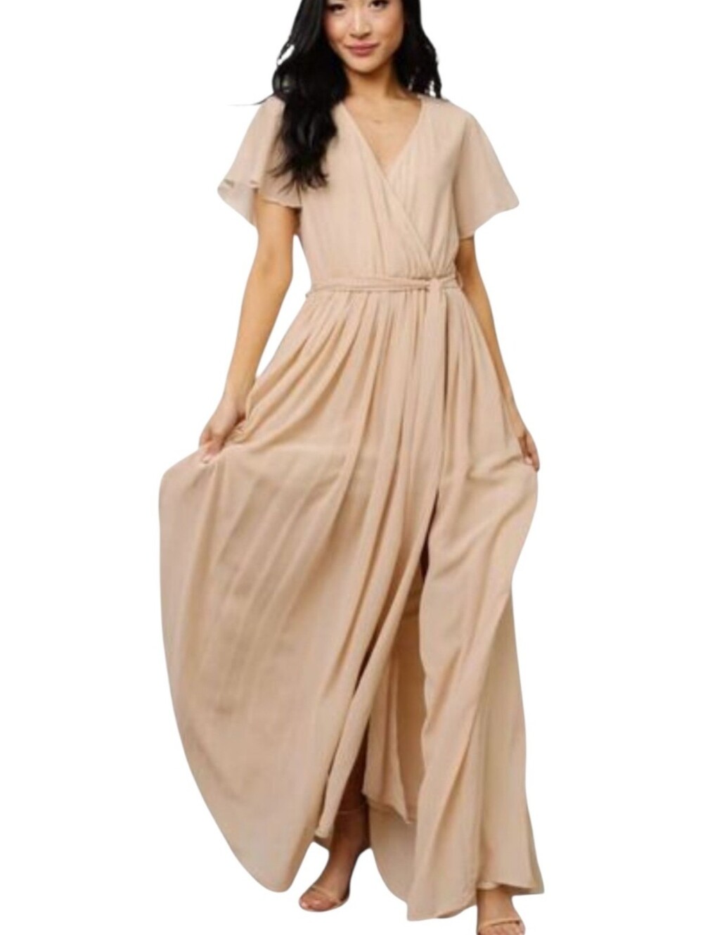 NWT Baltic Born Kristina in Natural Chiffon Maxi Dress Size Large